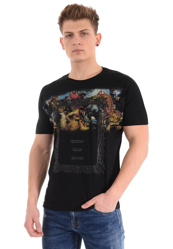 Męska Koszulka T-Shirt Nadruk Czarna