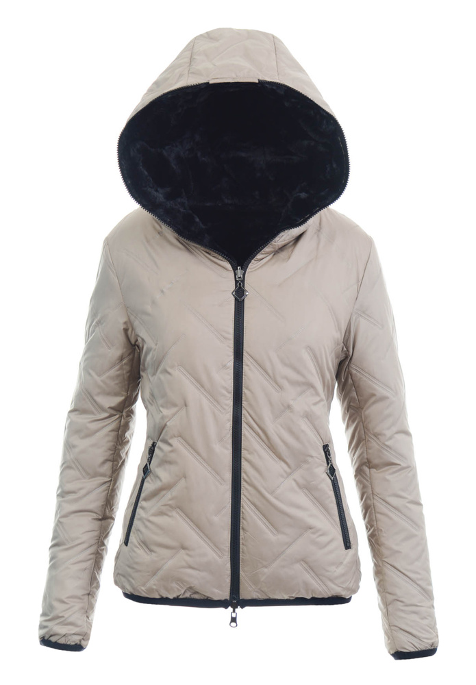 Damska Kurtka Zimowa Dwustronna Magdalena Beżowa