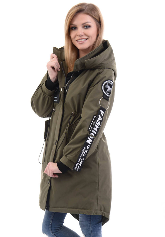 Kurtka Wiosenna Oversize Dejzi Zielona