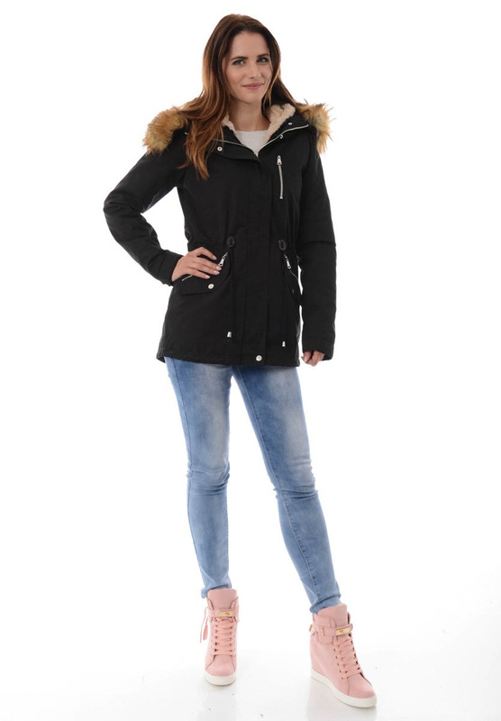 Damska Kurtka Parka Zimowa 2w1 Oktawia Czarna