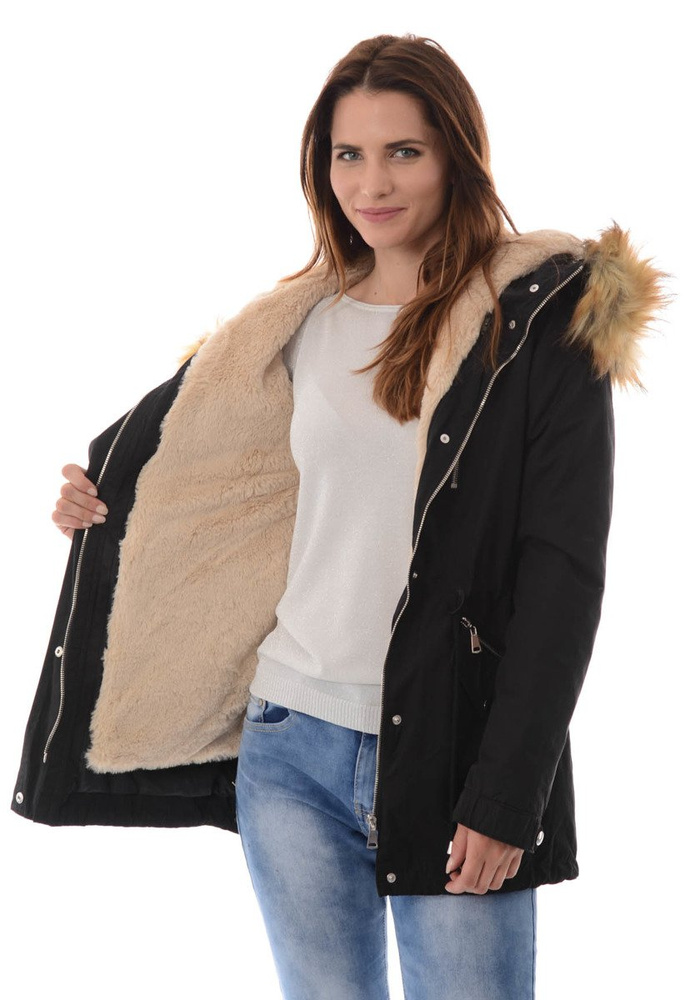 Damska Kurtka Parka Zimowa 2w1 Oktawia Czarna