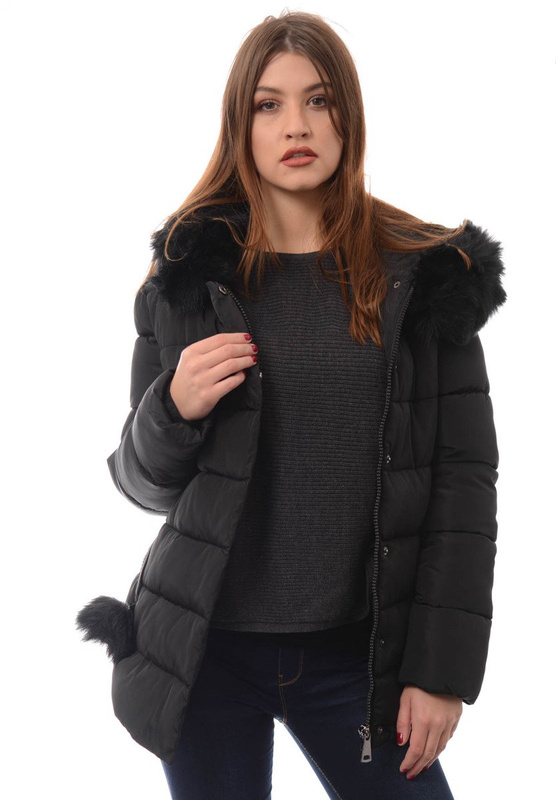 Damska Zimowa Kurtka Ortalionowa Czarna