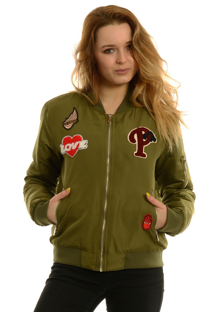 Damska Jesienna Kurtka Bomberka Kenza Zielona