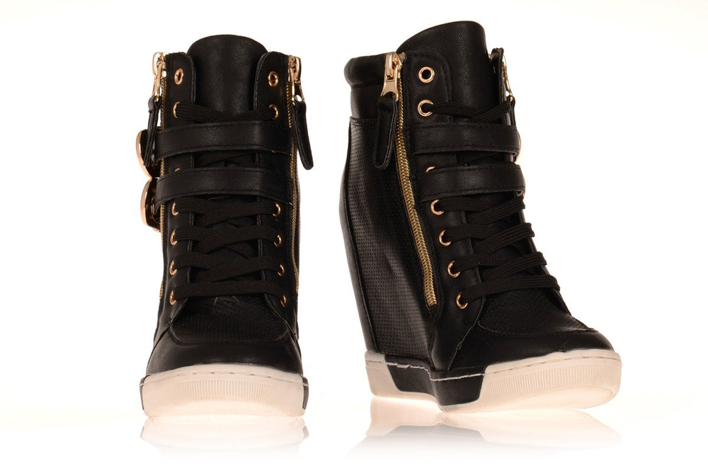 Trampki Sneakersy Koturny Vices Czarne