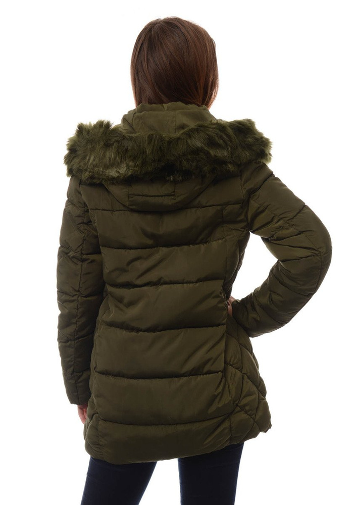 Damska Długa Zimowa Kurtka Ortalionowa Elena Zielona