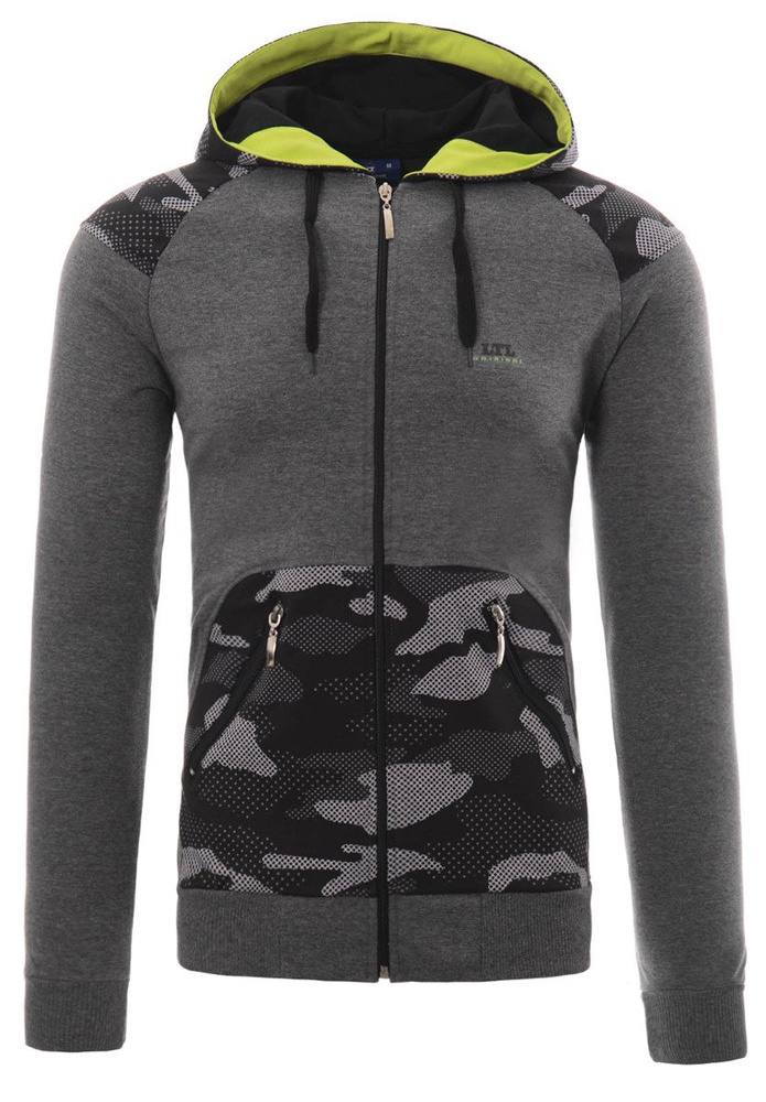 Męska Bluza Zasuwana Na Suwak Moro Szara