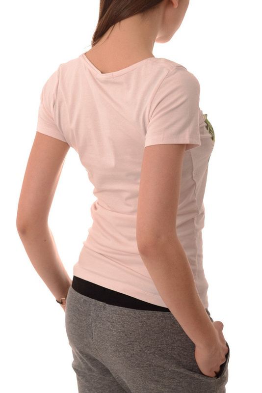 Koszulka Bluzka T-shirt Nadruk Blady Róż