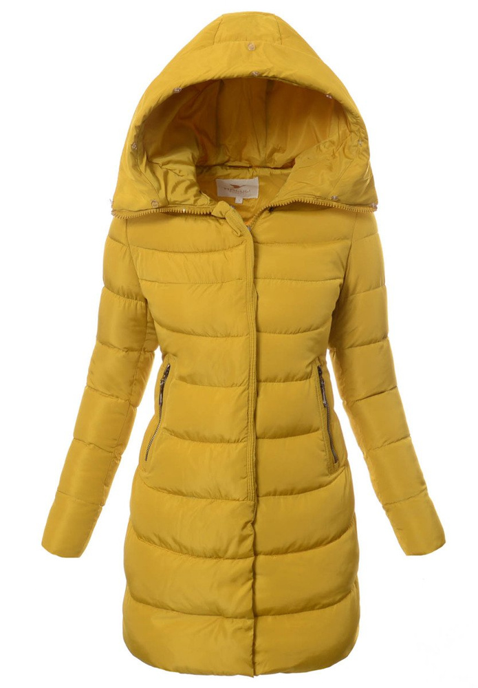 Damska Zimowa Kurtka Ortalionowa Nadia Żółta