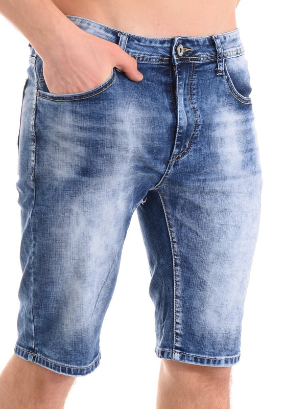 Męskie Spodenki Jeansowe Granatowe