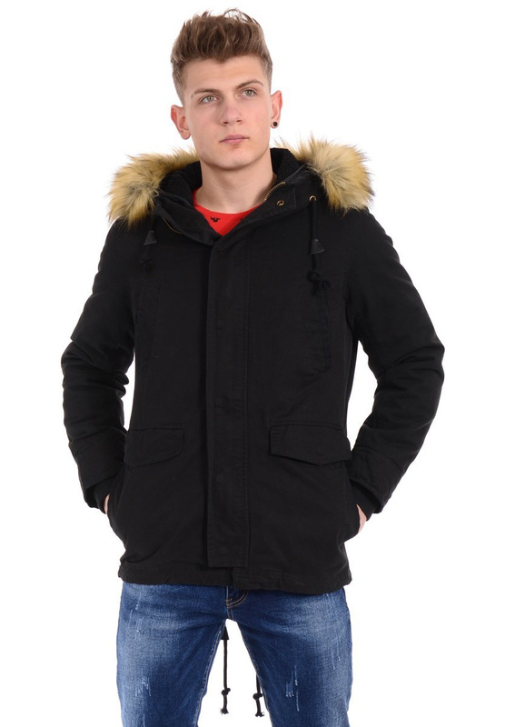 Męska Kurtka Parka 2w1 Damian Czarna
