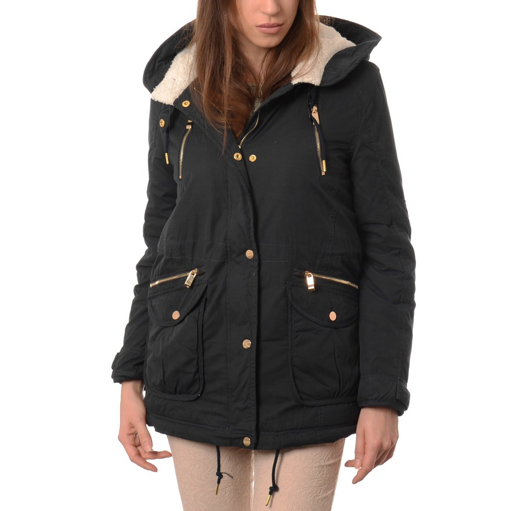 Damska Kurtka Parka Zimowa Granatowa