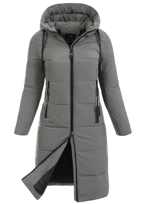 Damska Kurtka Pikowana Długa Ariada Zielona
