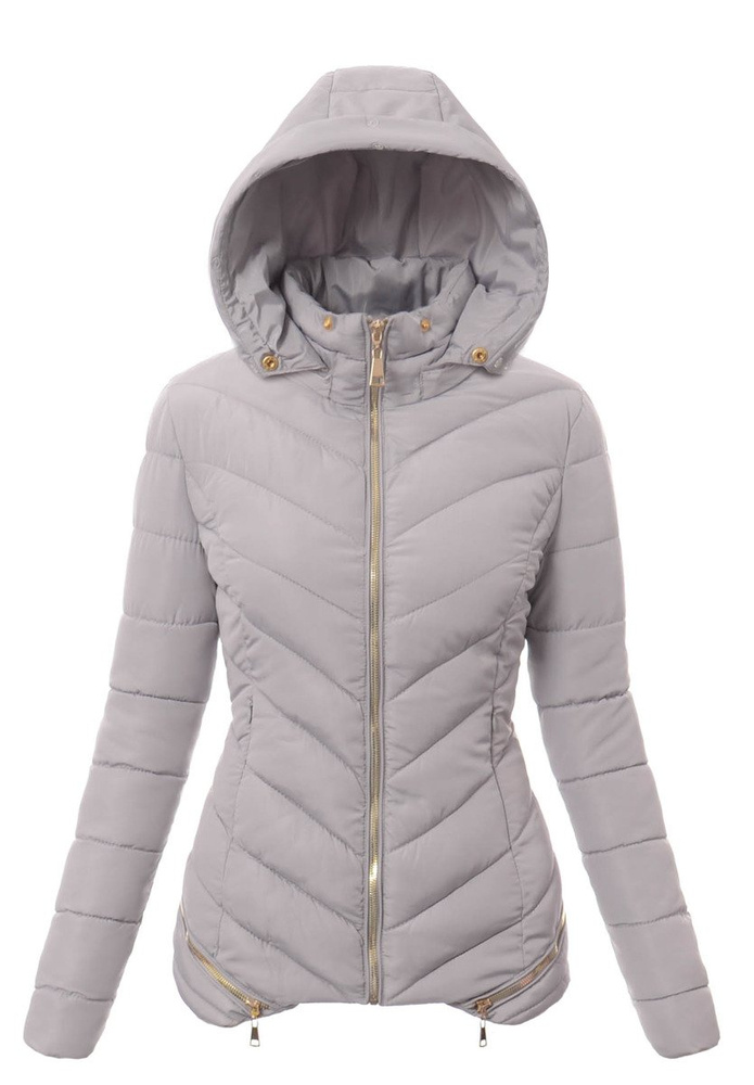 Damska Zimowa Kurtka Ortalionowa Martyna Szara