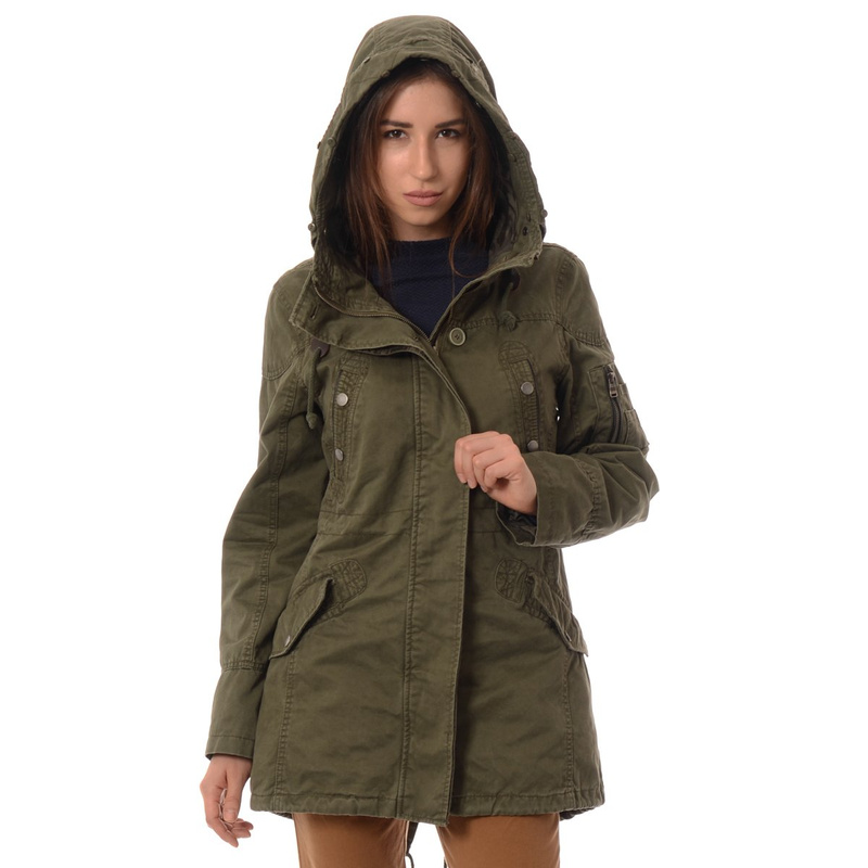 Damska Parka Kurtka Zimowa 2w1 Zielona