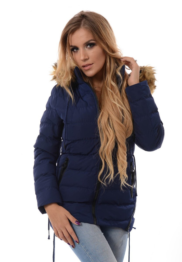 Damska Zimowa Kurtka Ortalionowa Granatowa