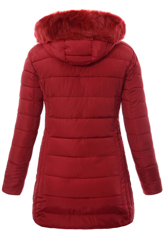 Damska Zimowa Ortalionowa Kurtka Czerwona