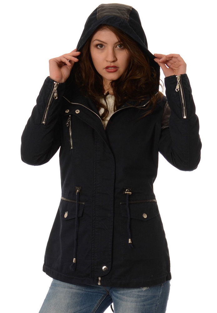 Damska Kurtka Parka Przejściowa Clarisse Granatowa