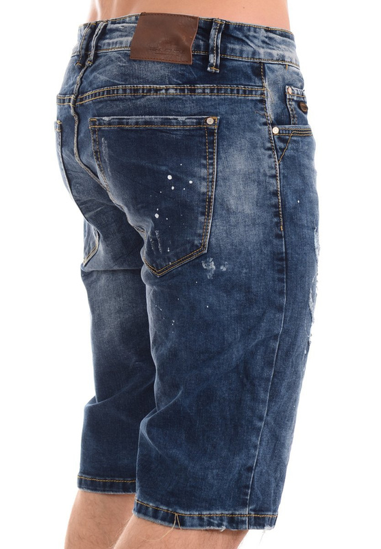 Męskie Spodenki Jeansowe Granatowe