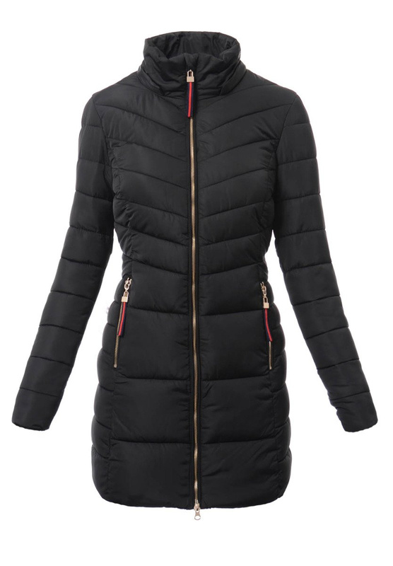 Damska Długa Zimowa Kurtka Ortalionowa Sylwia Czarna