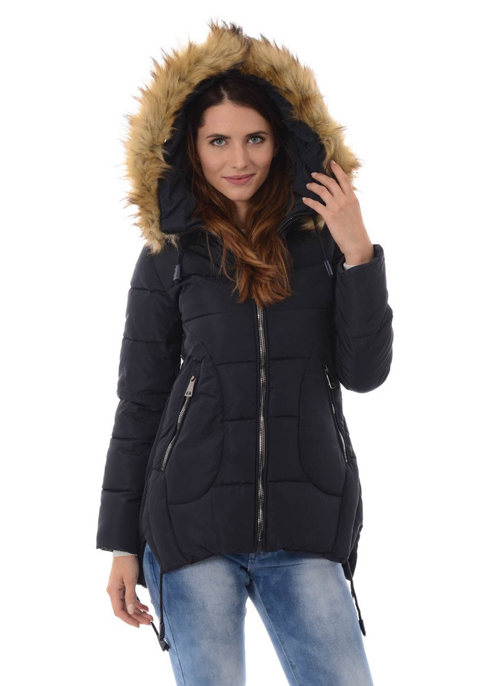 Damska Zimowa Ortalionowa Kurtka Pamela Granatowa