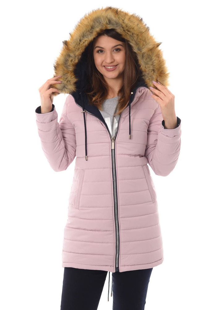 Damska Dwustronna Zimowa Kurtka Molly Granatowa