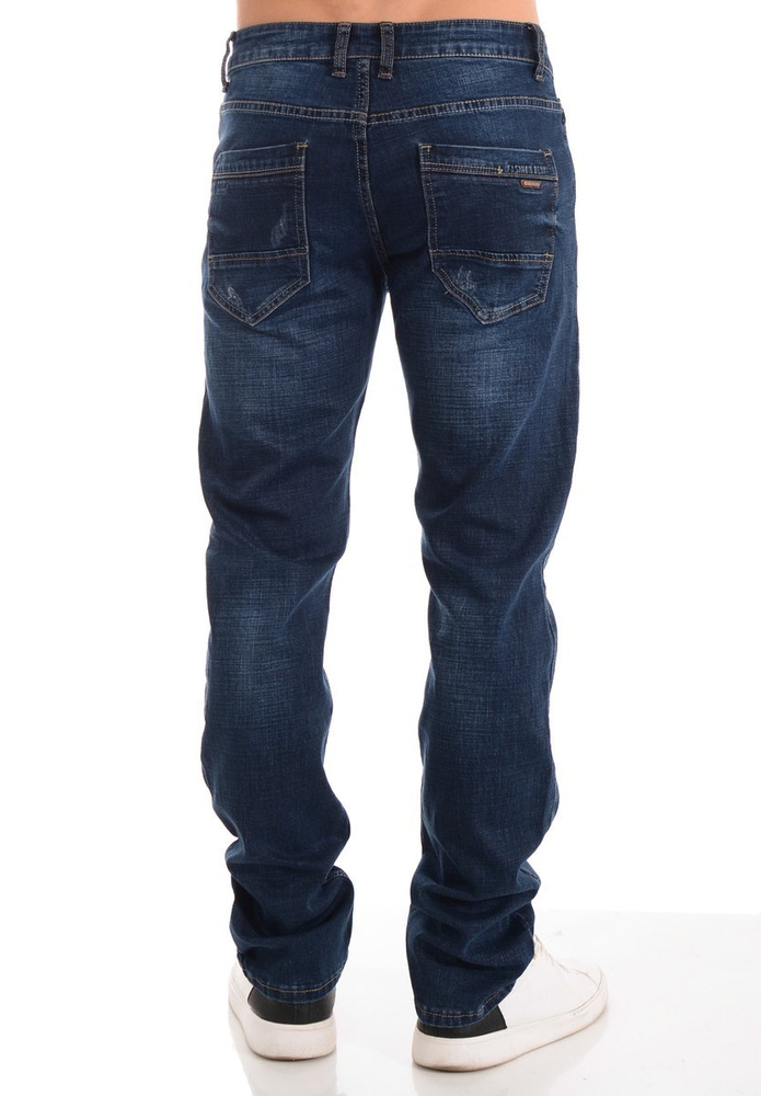 Męskie Spodnie Jeansowe Granatowe