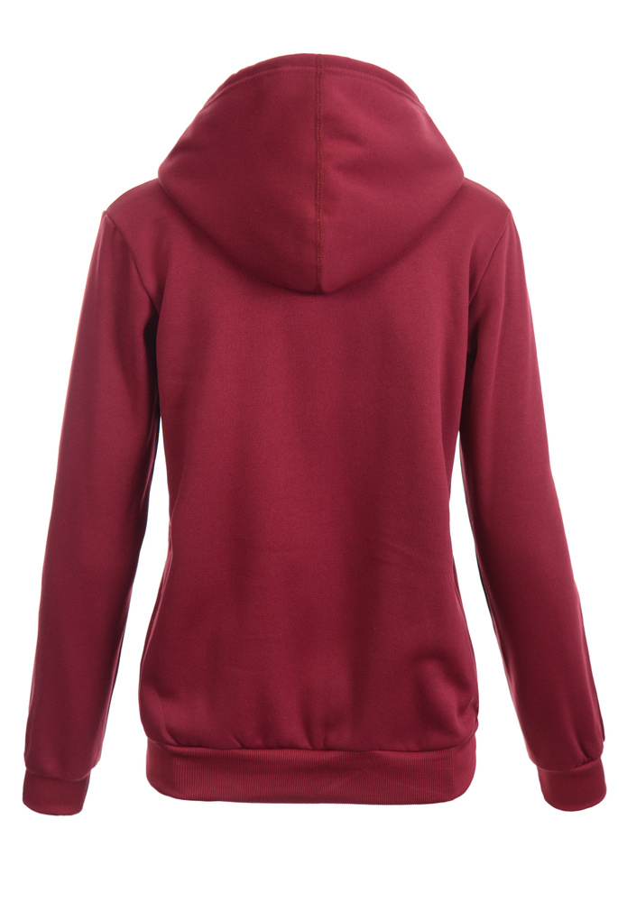 Damska Bluza Z Kapturem Rozsuwana Bordowa