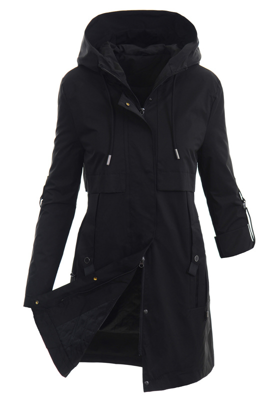 Damska Wiosenna Kurtka Płaszcz Parka Oksana Czarna