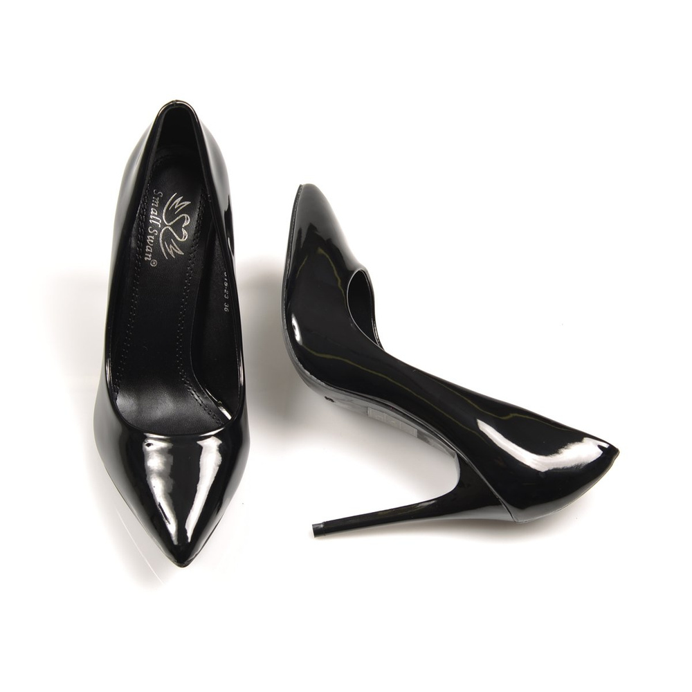 Szpilki w Szpic Lakierowane Czarne