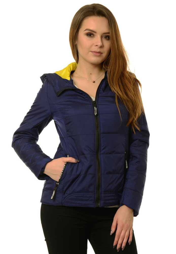 Damska Jesienna Wiosenna Kurtka Granatowa