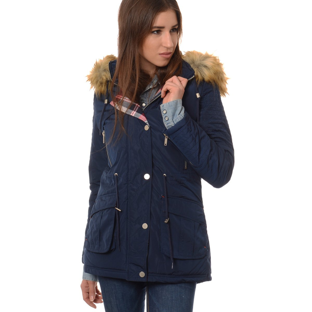 Parka Kurtka Zimowa Granatowa