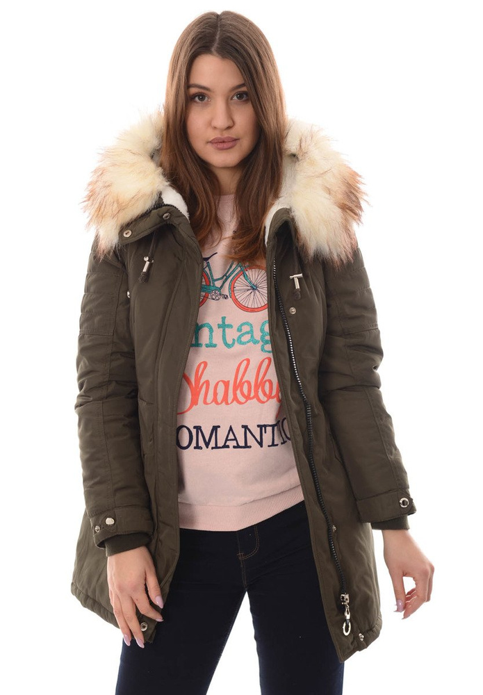 Damska Zimowa Kurtka Ortalionowa Zielona