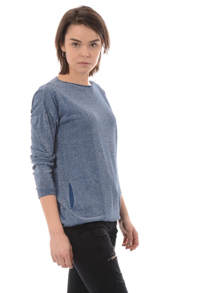 Damska Bluzka Oversize Niebieska