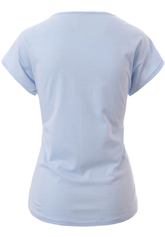 Damska Koszulka Krótki Rękaw T-Shirt Nadruk Słoń Błękitna