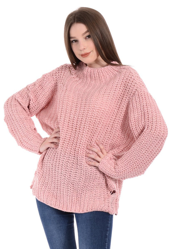 Damski Sweter Oversize Różowy