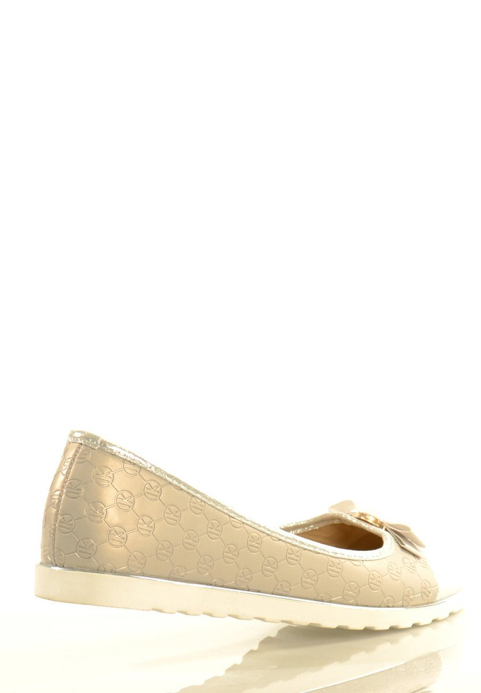 Damskie Buty Baleriny z Kokardką Niki Srebrne