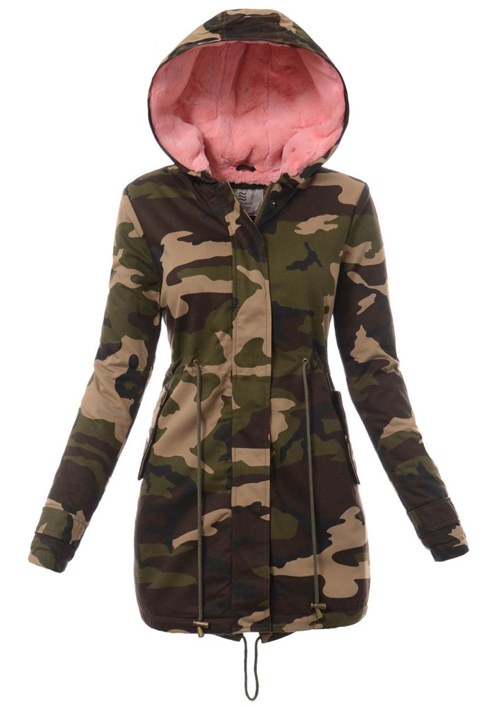 Damska Zimowa Kurtka Parka Lidia Moro Z Różowym Futerkiem