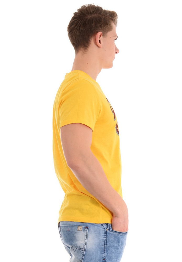 Męska Koszulka T-Shirt Nadruk Żółta