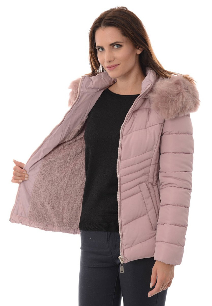 Damska Zimowa Kurtka Ortalionowa Różowa