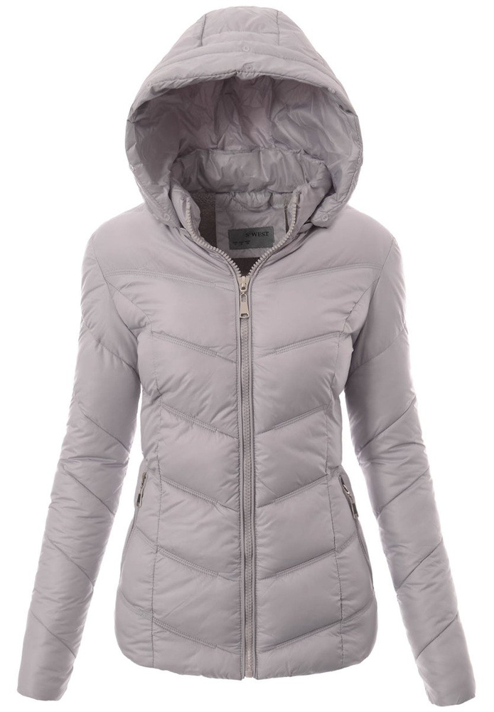 Damska Zimowa Kurtka Ortalionowa Szara