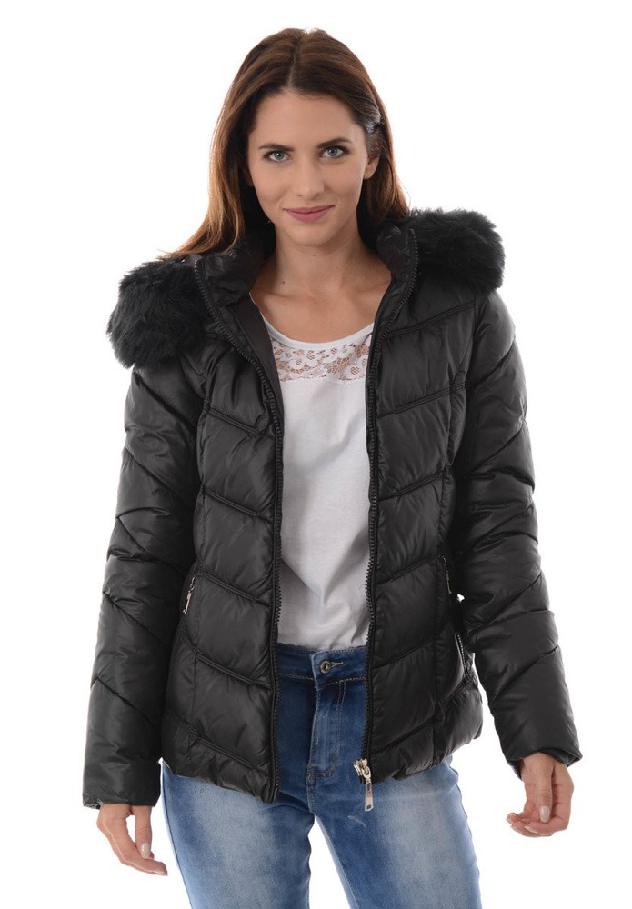 Damska Zimowa Kurtka Ortalionowa Czarna