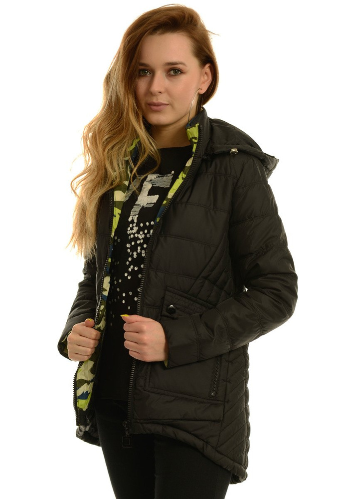 Damska Jesienna Wiosenna Kurtka Tamara Czarna