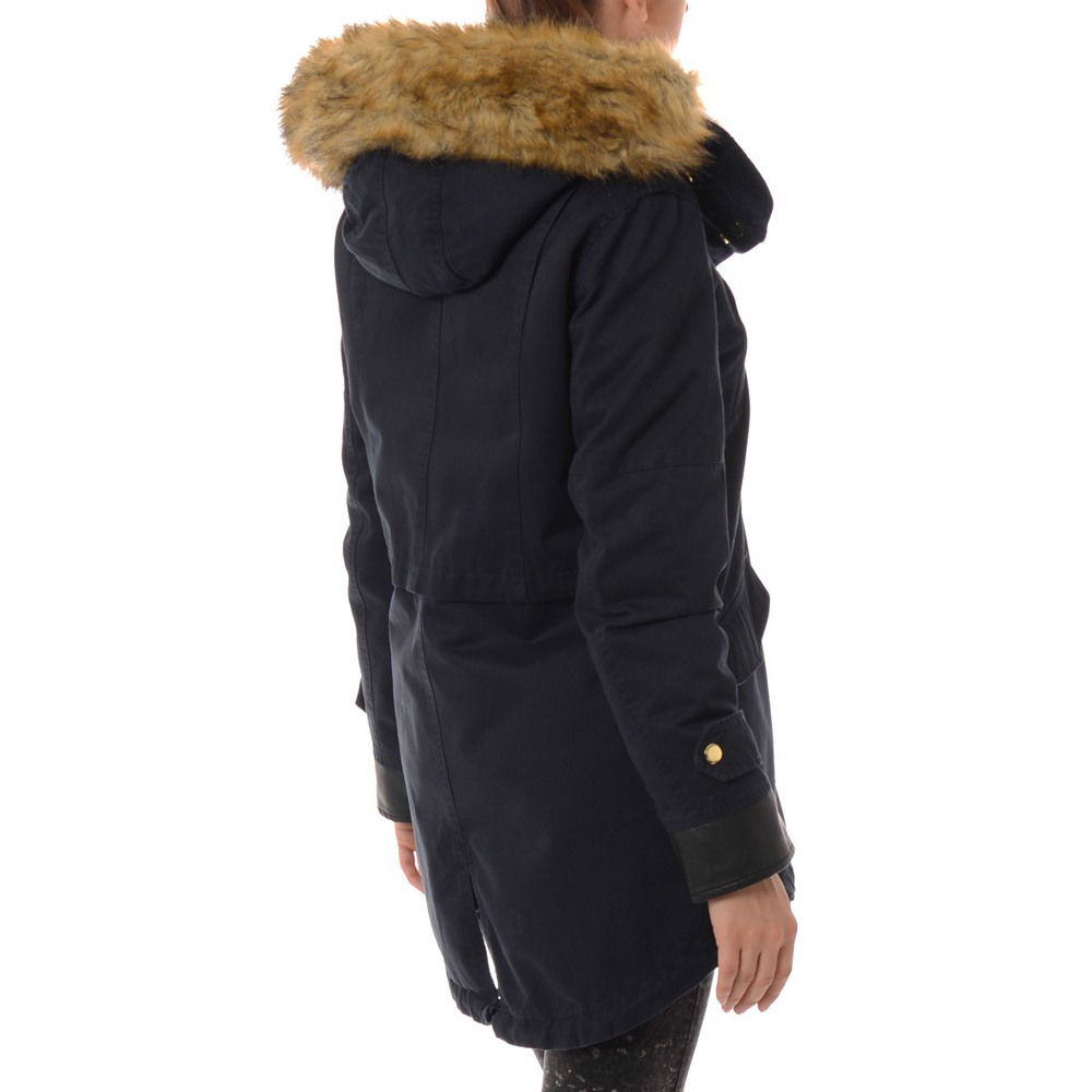 Damska Parka Kurtka Zimowa 2w1 Granat