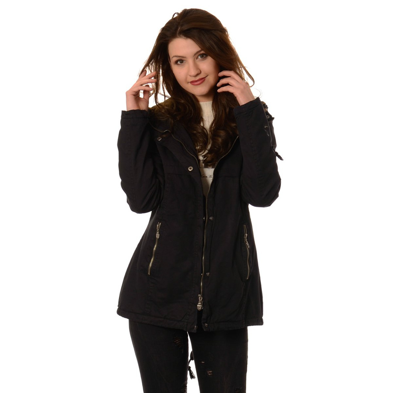 Kurtka Parka Wiosenna Czarna