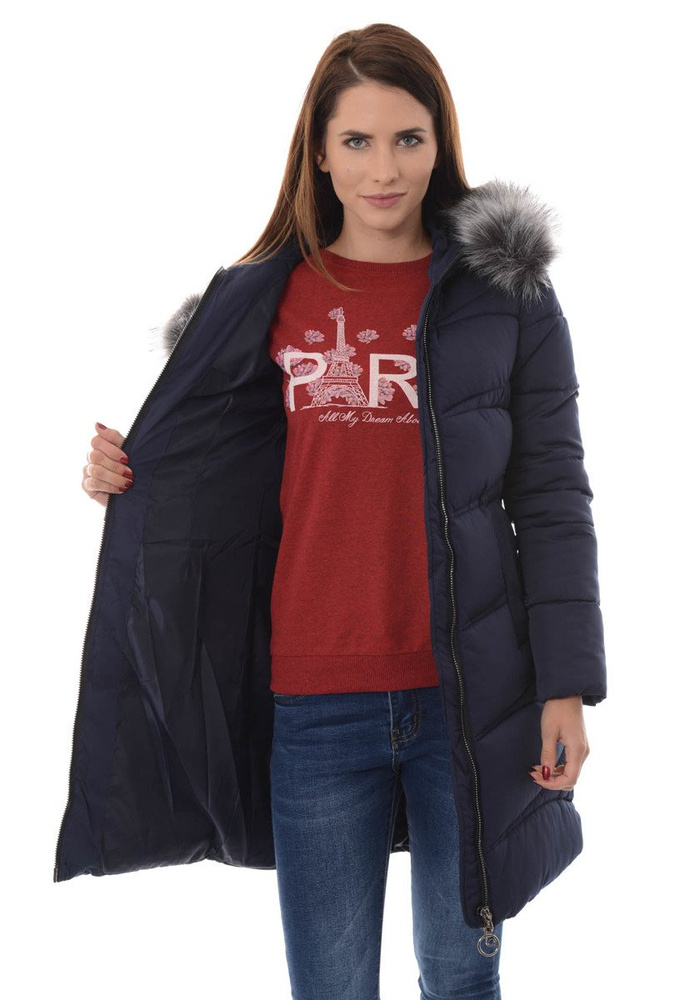 Damska Zimowa Kurtka Ortalionowa Klementyna Granatowa