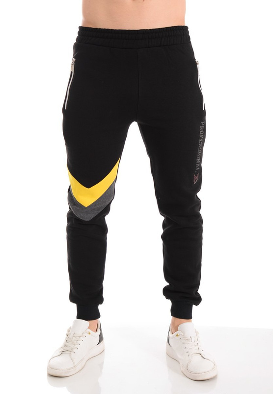 Męskie Spodnie Dresowe Bawełniane Czarne