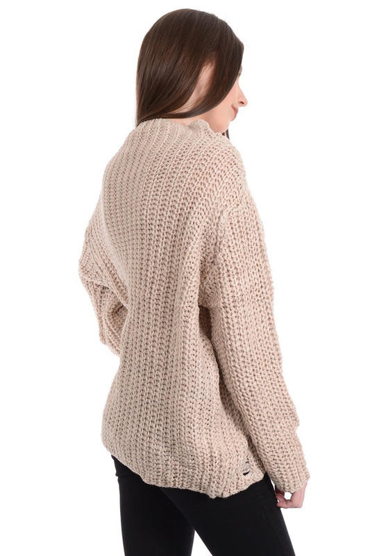 Damski Sweter Oversize Beżowy