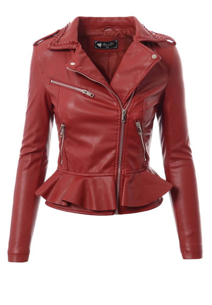 Damska Kurtka Ramoneska Elwira Bordowa