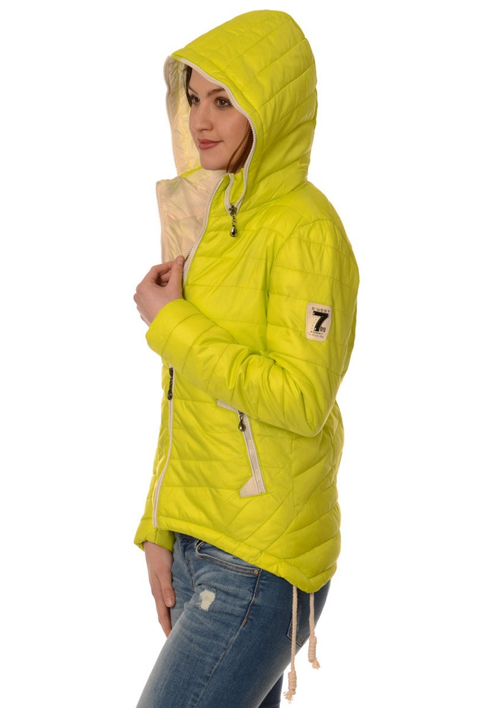 Damska Jesienna Kurtka Ortalionowa Eva Limonkowa