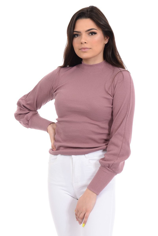 Damska Bluzka Półgolf Fioletowa